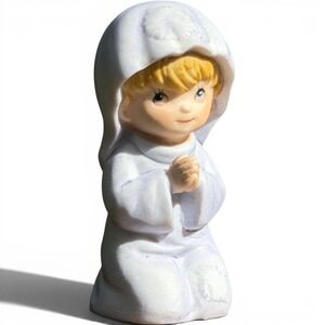 Homco Nativity Praying Mary Figurine Vintage Porcelain‎ White Lavender